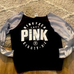 VS PINK size S crew neck palm tree